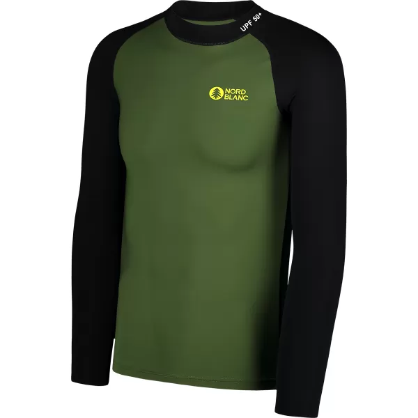  Pánske tričko s UV ochranou NORDBLANC SURFER NBSMF7867 ZELENÁ/ČIERNA 