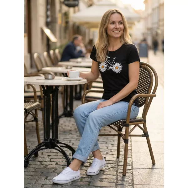  Dámské triko s krátkým rukávem ALW184/PUSTA ČERNÁ 