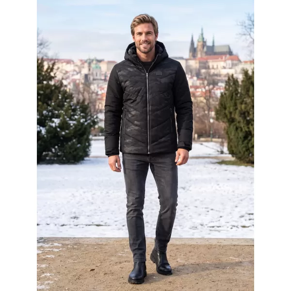  Pánska zimná bunda KIXMI RIPLEY ČIERNA/BIELA 