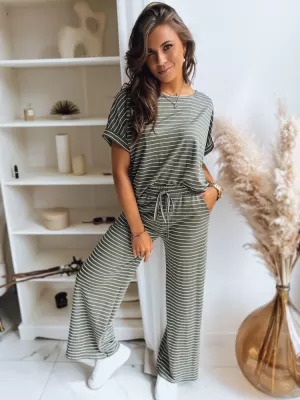 Dámske nohavice DSTREET BOLD STRIPE UY1505 zelená