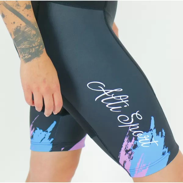  Dámske cyklošortky premium ALTISPORT SWE/ALW01S14 FIALOVÁ/MODRÁ 
