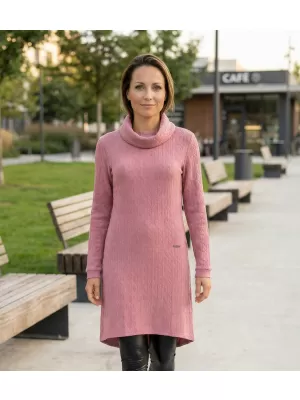 Dámske mikinové šaty KIXMI RIVA TMAVO RUŽOVÁ