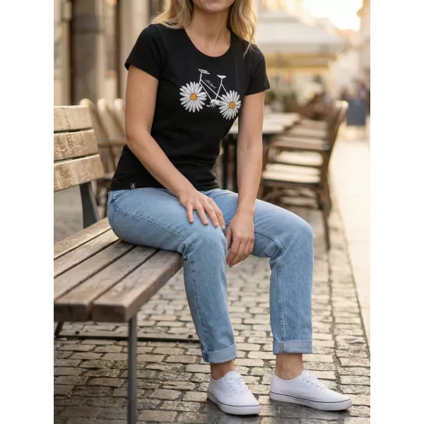  Dámské triko s krátkým rukávem ALW184/PUSTA ČERNÁ 