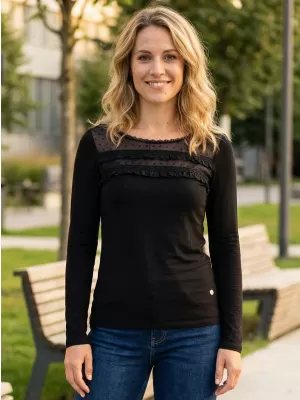 Dámske tričko KIXMI RACHEL ČIERNA / BIELA