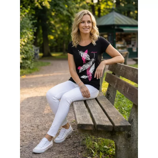  Dámske tričko ALTISPORT ALW178122 ČIERNA RUŽOVÁ 