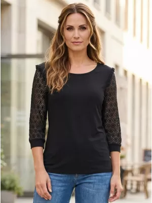 Dámske tričko KIXMI REBECA ČIERNA/BIELA