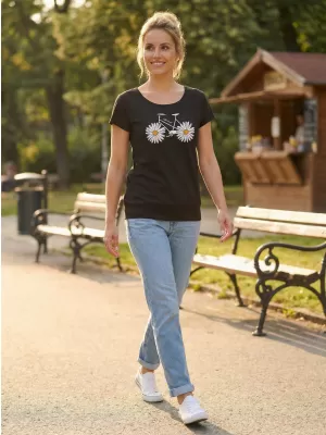 Dámské triko s krátkým rukávem ALW184120 ČERNÁ