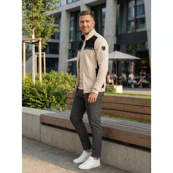  Pánska mikina KIXMI REUBEN SVETLO BÉŽOVÁ 