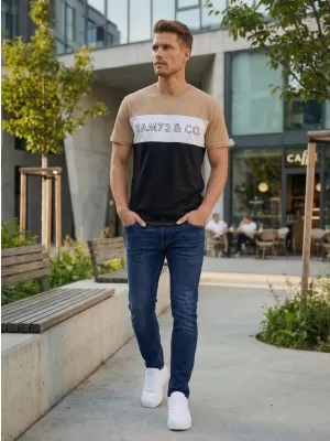 Pánske tričko SAM 73 SEAMUS MT 828 ZLATÁ