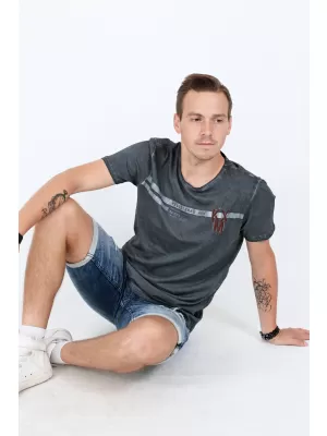 Pánske tričko KIXMI RICKY TMAVOŠEDÁ
