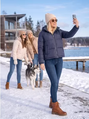 Dámska bunda KIXMI REINA TMAVO MODRÁ