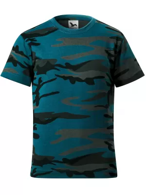 Detské tričko MALFINI CAMOUFLAGE 149 CAMOUFLAGE/PETROL