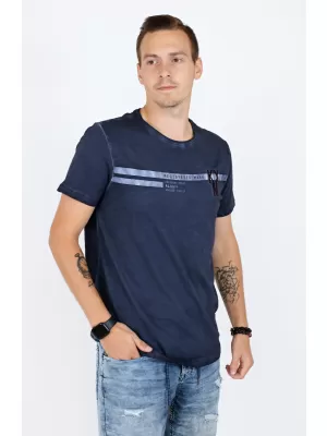 Pánske tričko KIXMI RICKY TMAVO MODRÁ