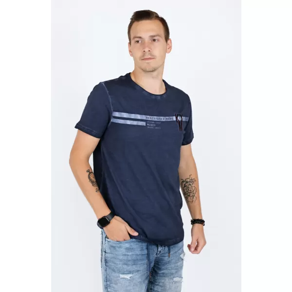  Pánske tričko KIXMI RICKY TMAVO MODRÁ 
