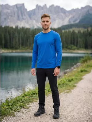 Pánske tričko s dlhým rukávom SAM 73 REGULUS MT 830 JASNÁ modrá