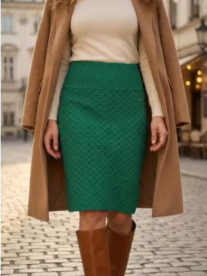 Dámska pletená sukňa KIXMI ROSA ZELENÁ