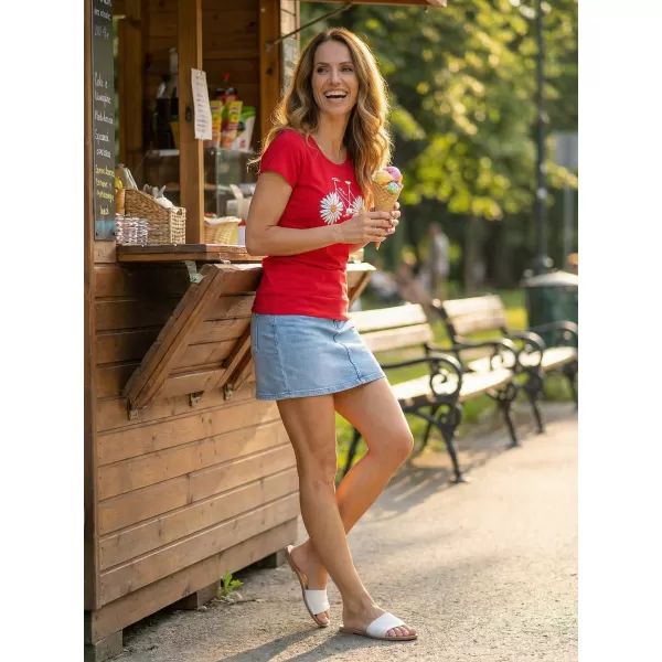  Dámské triko s krátkým rukávem ALW184120 ČERVENÁ 