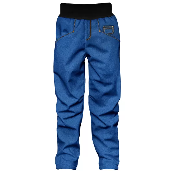  Detské softshellové nohavice WAMU DŽÍNY JEANS 