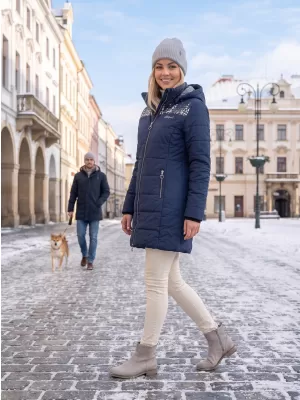 Dámsky kabát ALTISPORT BEVERLY TMAVO MODRÁ