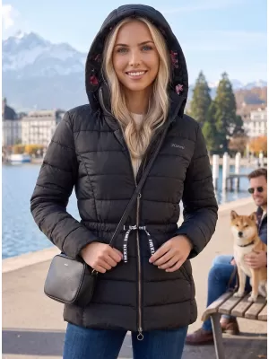 Dámska bunda KIXMI RHIA ČIERNA / BIELA