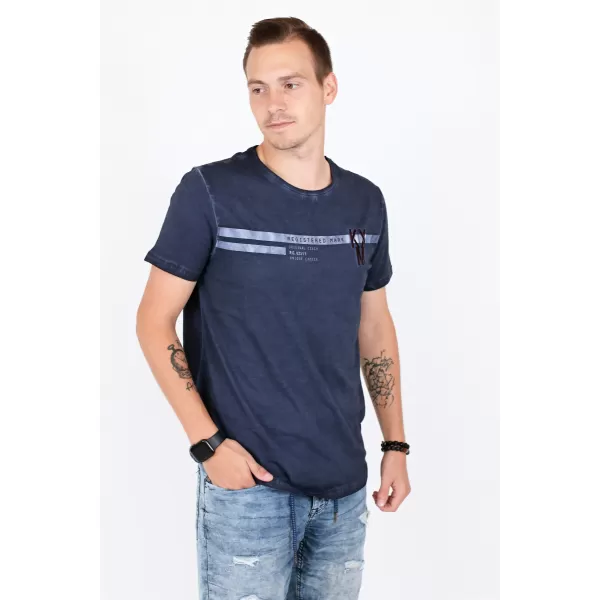  Pánske tričko KIXMI RICKY TMAVO MODRÁ 