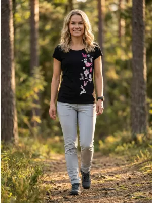 Dámske tričko ALTISPORT ALW175122 ČERNORUŽOVÁ