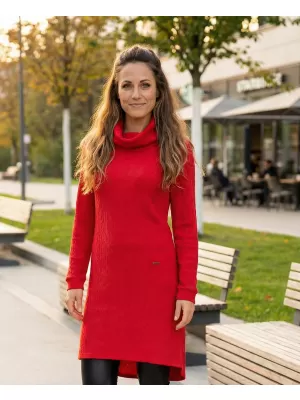Dámske mikinové šaty KIXMI RIVA ČERVENÁ
