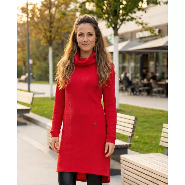  Dámske mikinové šaty KIXMI RIVA ČERVENÁ 