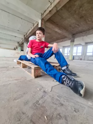 Detské softshellové nohavice WAMU DŽÍNY JEANS