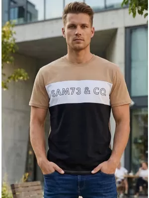 Pánske tričko SAM 73 SEAMUS MT 828 ZLATÁ