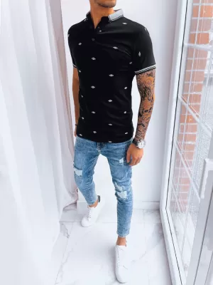 Pánske tričko s golierom DSTREET PX0573 ČIERNA