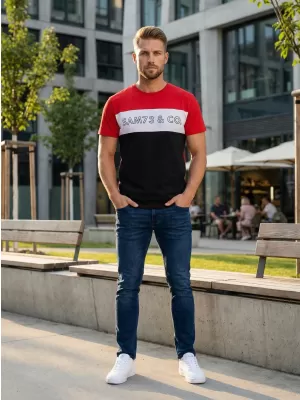 Pánske tričko SAM 73 SEAMUS MT 828 červená