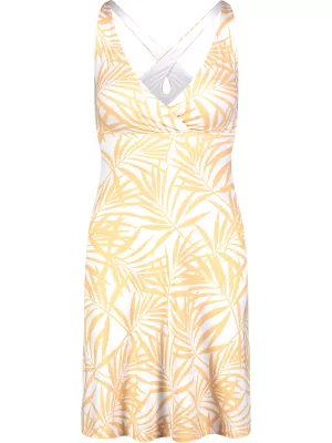 Dámske šaty NORDBLANC V-NECK NBSLD7804 ŽLTÁ/BIELA