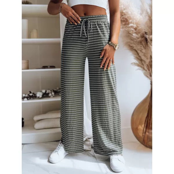  Dámske nohavice DSTREET BOLD STRIPE UY1505 zelená 