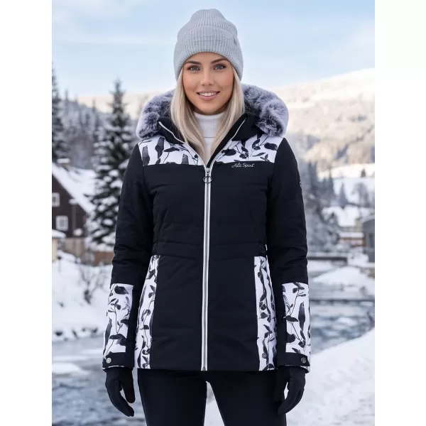  Dámska zimná bunda ALTISPORT BIANCA ČIERNA 