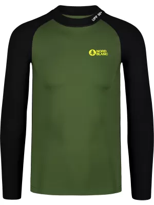 Pánske tričko s UV ochranou NORDBLANC SURFER NBSMF7867 ZELENÁ/ČIERNA