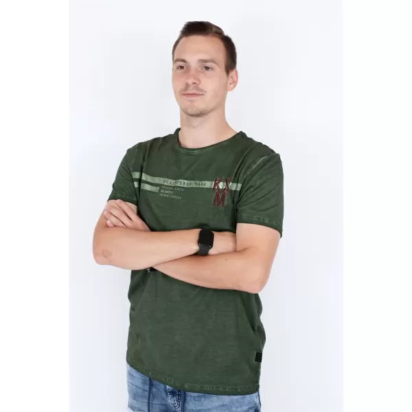  Pánske tričko KIXMI RICKY VOJENSKÉ 