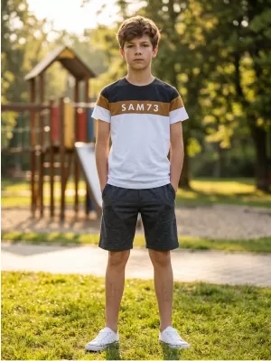 Chlapčenské tričko SAM 73 KALLAN KT 503 biela