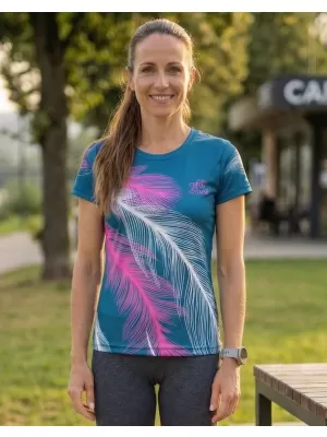 Dámske prémiové funkčné tričko ALTISPORT VOJ/ALW001TR01 BENZÍN/RUŽOVÁ