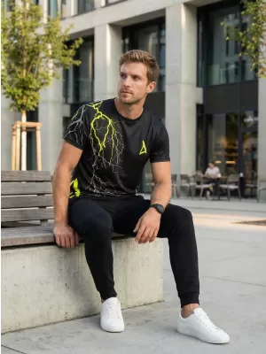 Pánske tričko premium ALTISPORT VOJ/ALM004TR01 ČIERNOŽLTÁ