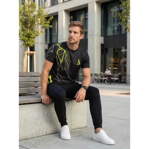  Pánske tričko premium ALTISPORT VOJ/ALM004TR01 ČIERNOŽLTÁ 