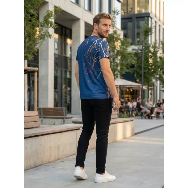 Pánske tričko premium ALTISPORT VOJ/ALM004TR01 NAVY/HNEDÁ 