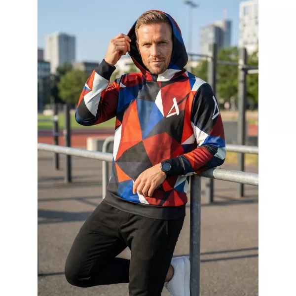 Pánska prémiová mikina ALTISPORT VOJ/ALM007MI01 NÁMORNÍCKA MODRÁ/ČERVENÁ 