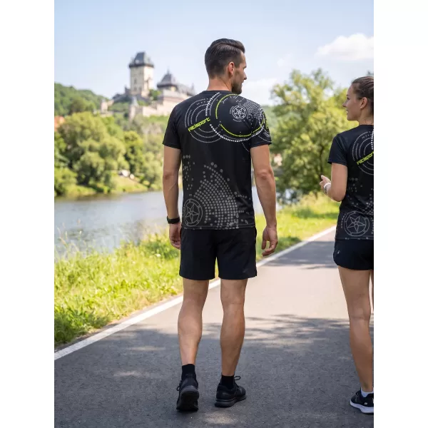  Pánske tričko premium ALTISPORT VOJ/ALM003TR01 ČIERNOŽLTÁ 