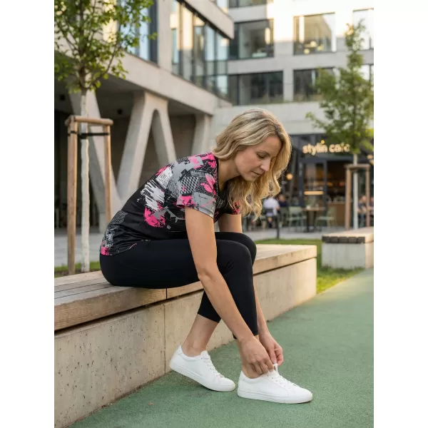  Dámske prémiové funkčné tričko ALTISPORT VOJ/ALW009TR01 ČIERNA/SVETLO RUŽOVÁ 