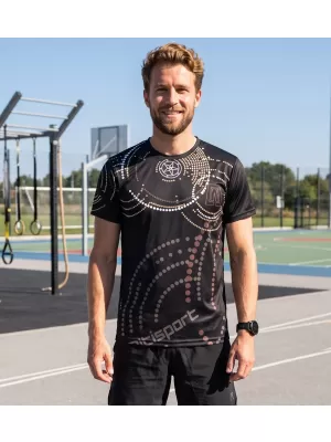 Pánske tričko premium ALTISPORT VOJ/ALM003TR01 ČIERNOHNEDA