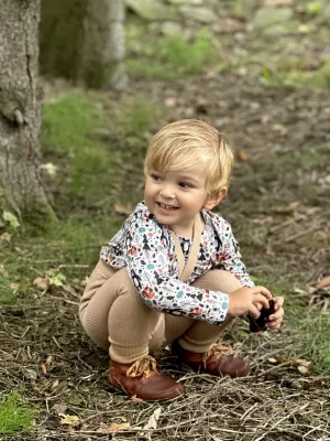 Detské tričko s dlhým rukávom WAMU KAMARÁDI Z LESA hnedá