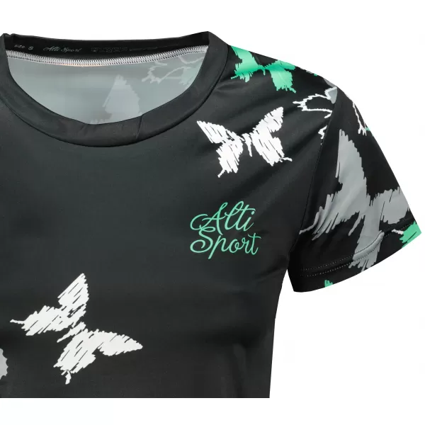  Dámske prémiové funkčné tričko ALTISPORT VOJ/ALW002TR01 ČIERNA/TYRKYSOVÁ 