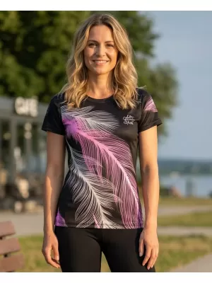 Dámske prémiové funkčné tričko ALTISPORT VOJ/ALW001TR01 ČIERNA/SVETLO RUŽOVÁ