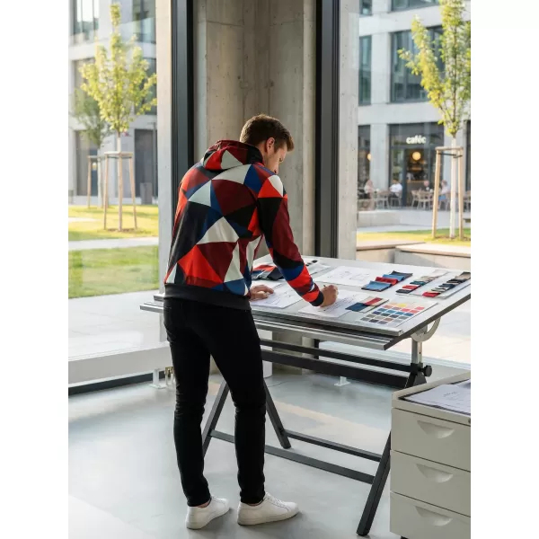  Pánska prémiová mikina ALTISPORT VOJ/ALM007MI01 NÁMORNÍCKA MODRÁ/ČERVENÁ 